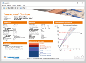 Thermacome, 1er système de planchers chauffants-rafraîchissants hydrauliques basse température – Etude détaillée Acosoft v2