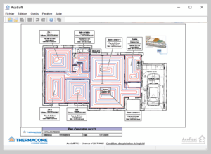 Thermacome, 1er système de planchers chauffants-rafraîchissants hydrauliques basse température – Plan Acosoft